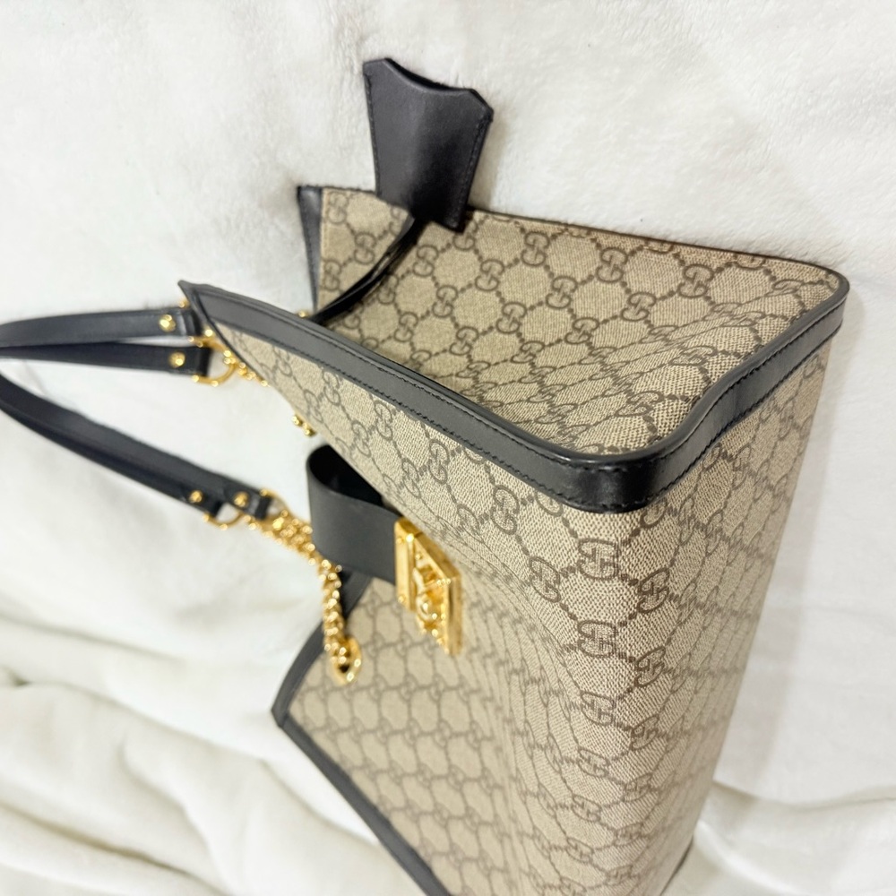 Elegant Designer Beige and Black Tote Bag - Picture 6 of 14